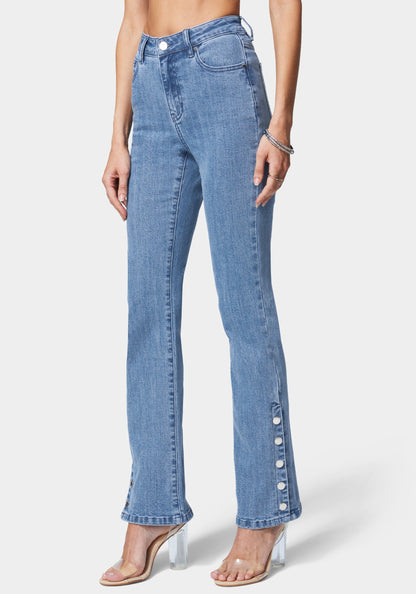 Side Snap Flared Jean