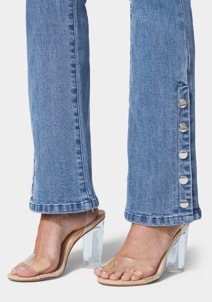Side Snap Flared Jean