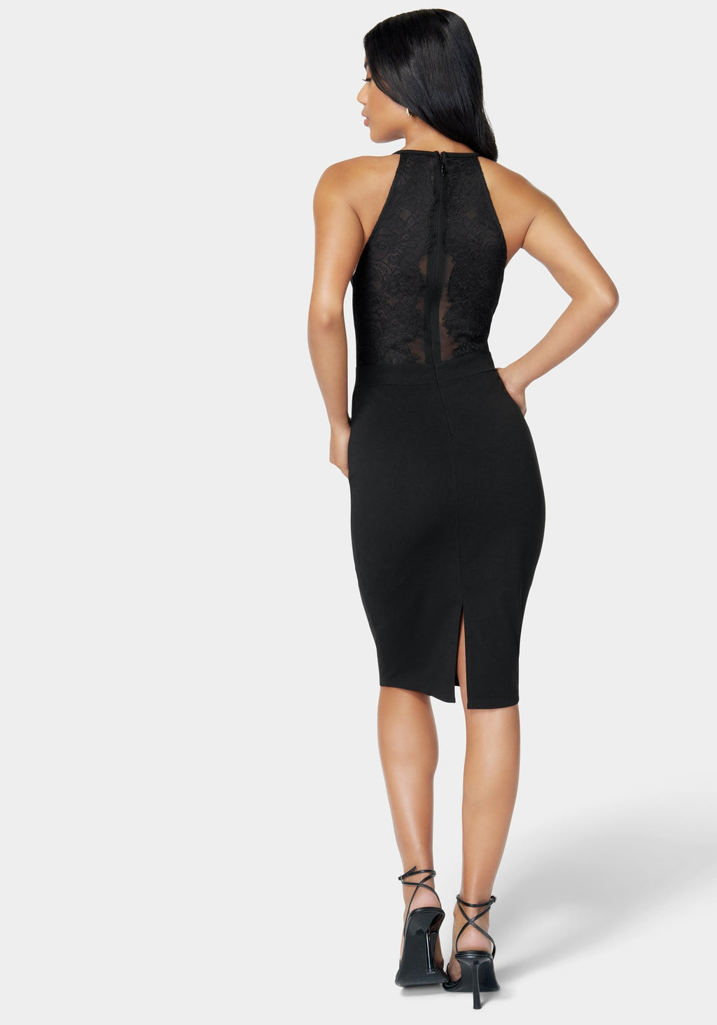 Peekaboo Lace Knit Pencil Dress