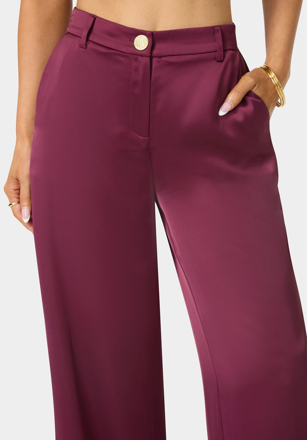 High Waist Ultra Wide Leg Satin Pant