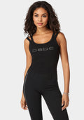 Bebe Logo Double Strap Single Stone Rib Top
