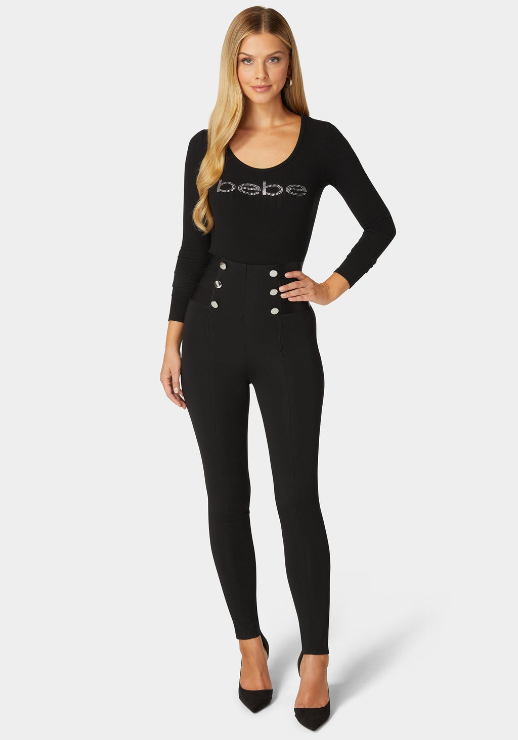 High Waist Elastic Waistband Knit Legging