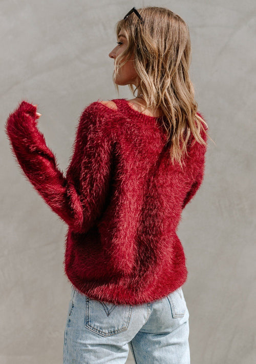 Angelic Fuzzy Cut Out Sweater