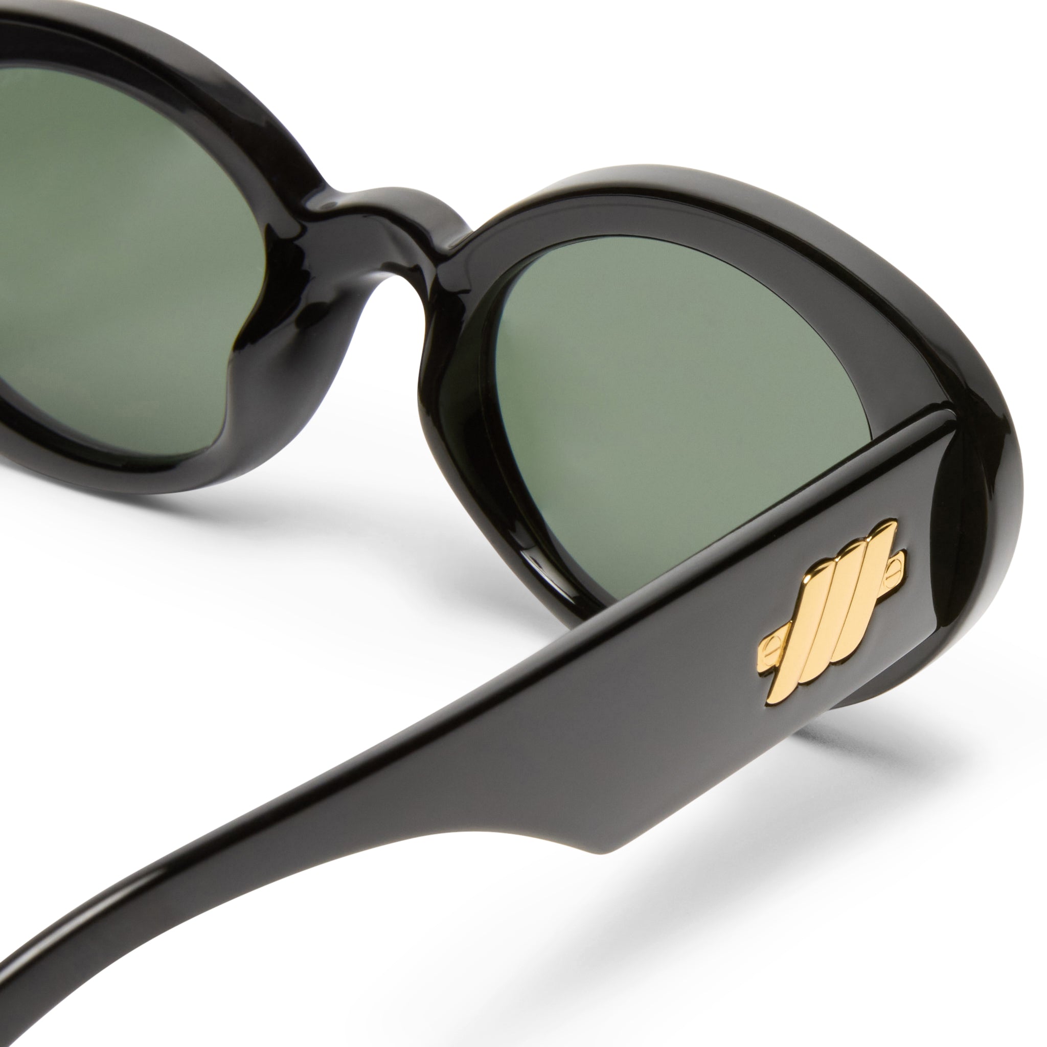 Le Specs Nouveau Black Oval Sunglasses