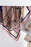 Poema Floral Print Square Dreamy Scarf Pink Blue