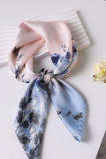 Novalie Floral Print Square Soft Touch Scarf Pink Blue