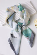 Meadow Floral Print Square Timeless Scarf Icy Sage