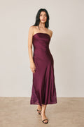 Waitlist 8/15 • Dorian Sleeveless Delicate Lace Midi Dress Burgundy