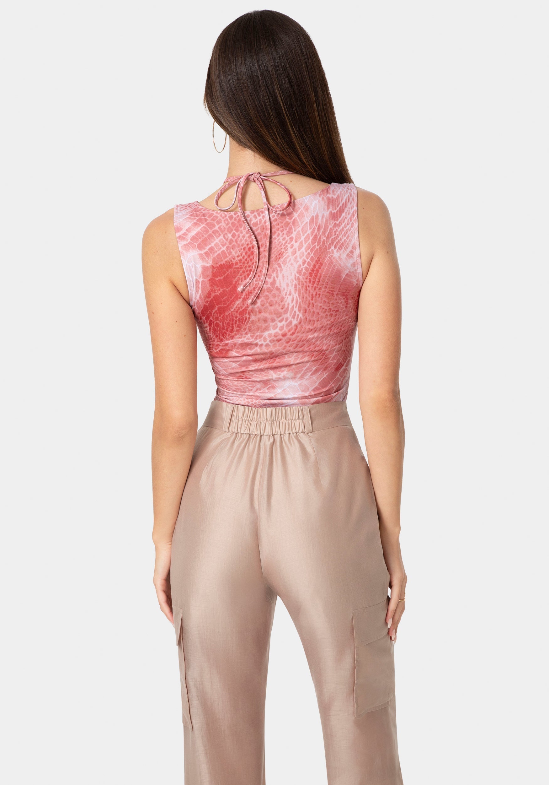 Neck Tie Fitted Top