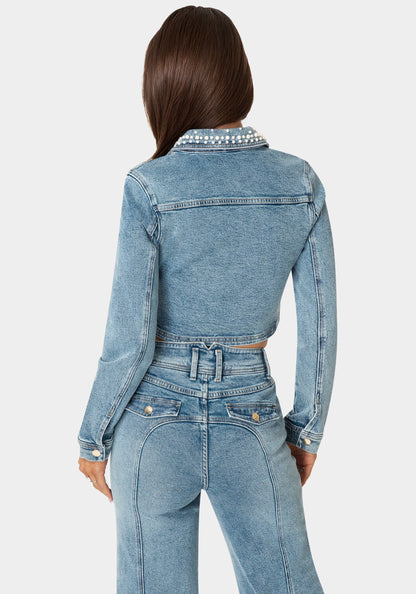 Embellished Corset Denim Jacket
