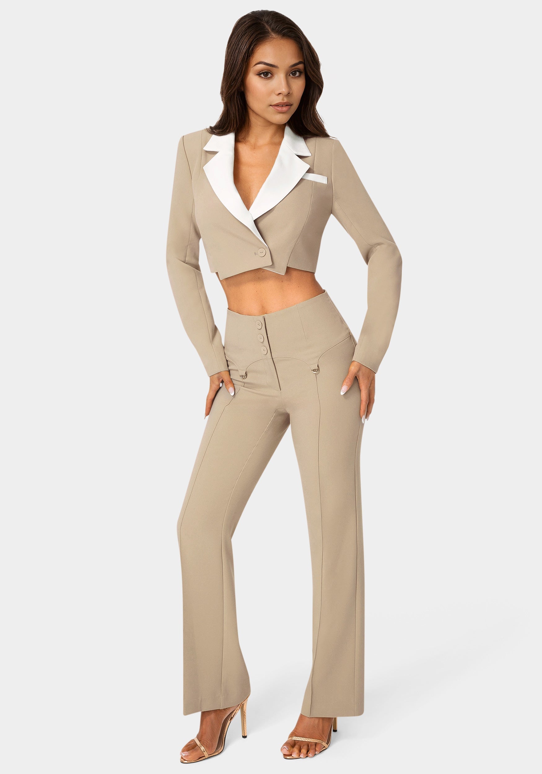 High Waist Corset Illusion Straight Leg Pant