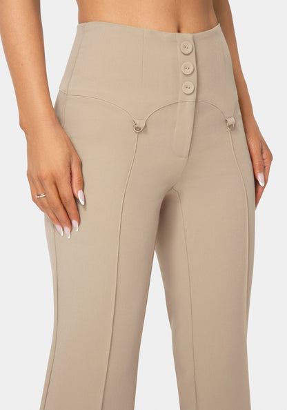 High Waist Corset Illusion Straight Leg Pant
