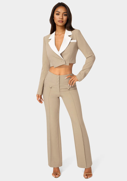 High Waist Corset Illusion Straight Leg Pant