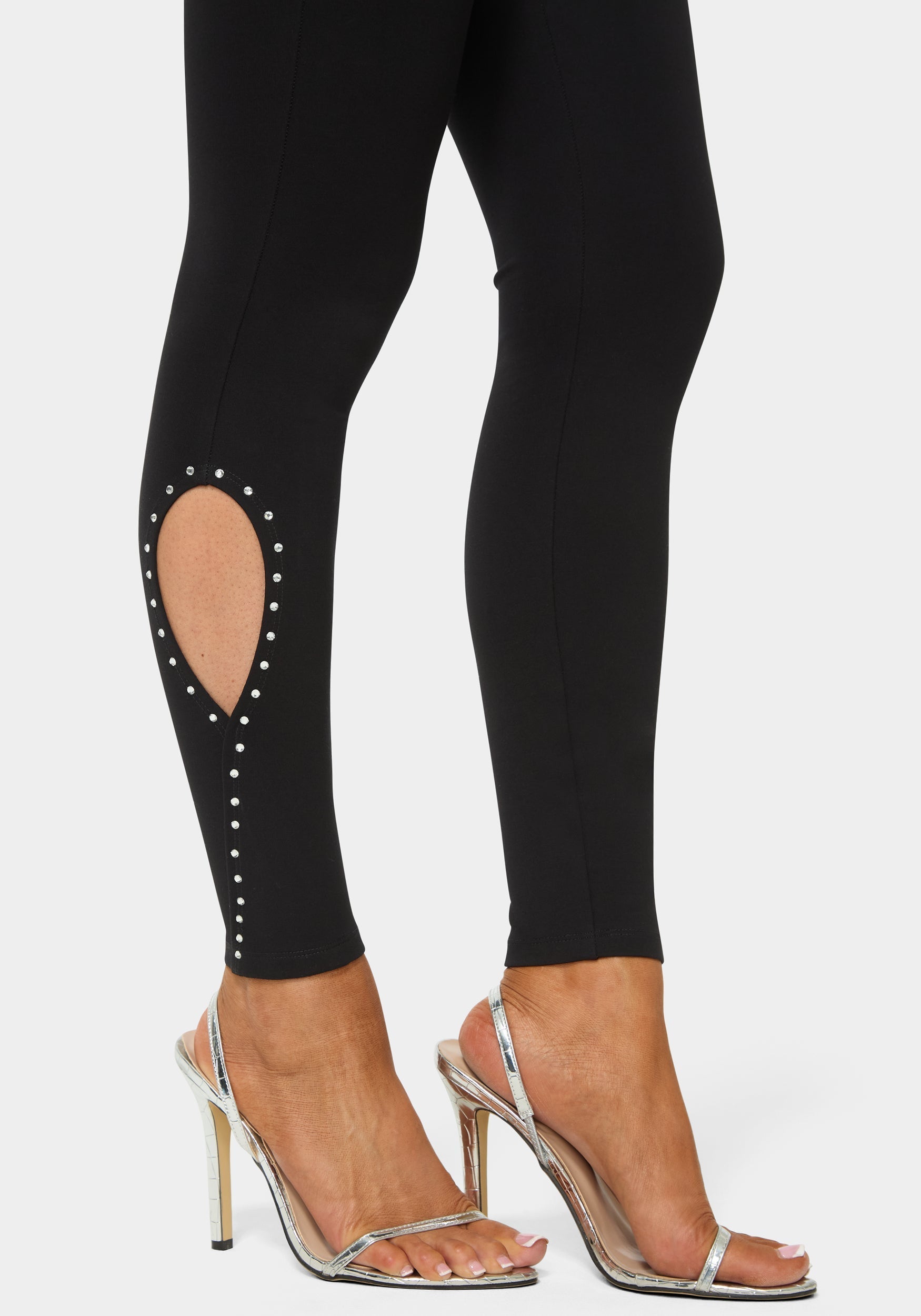 High Waist Rhinestone Legging