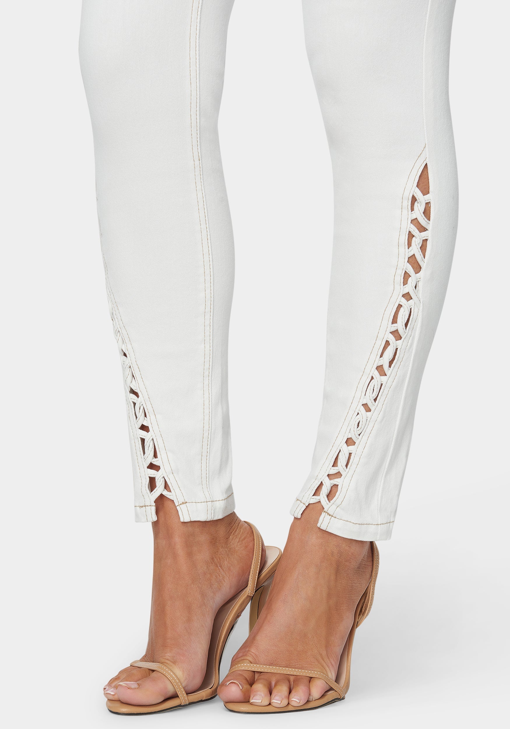 White High Waist Skinny Leg Jeans