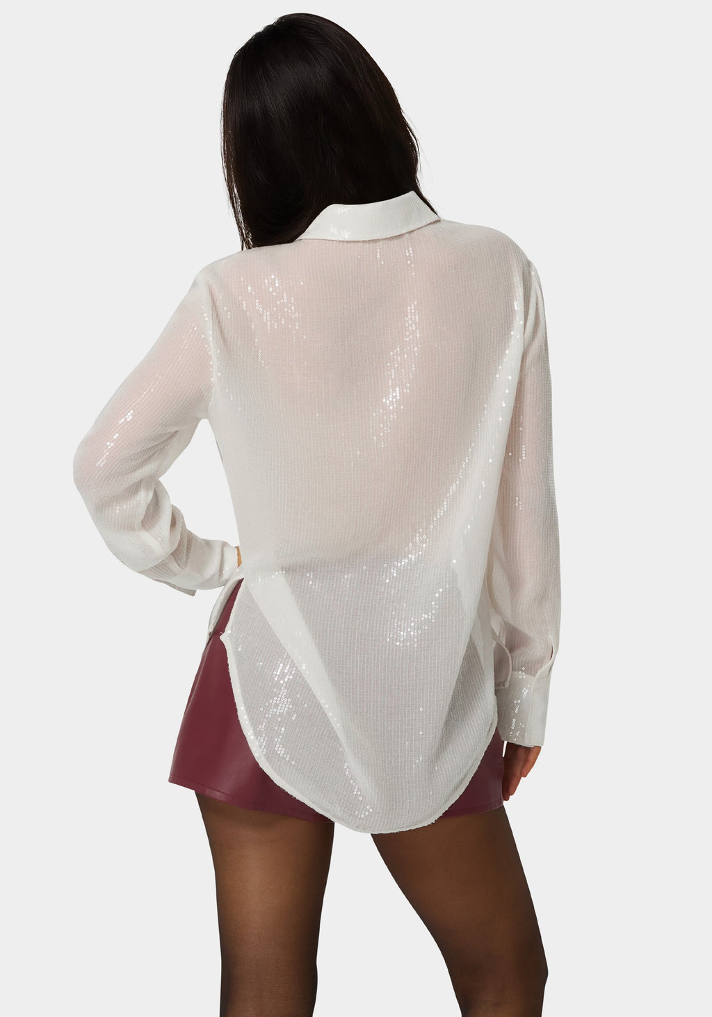 Sequin Long Sleeve Blouse