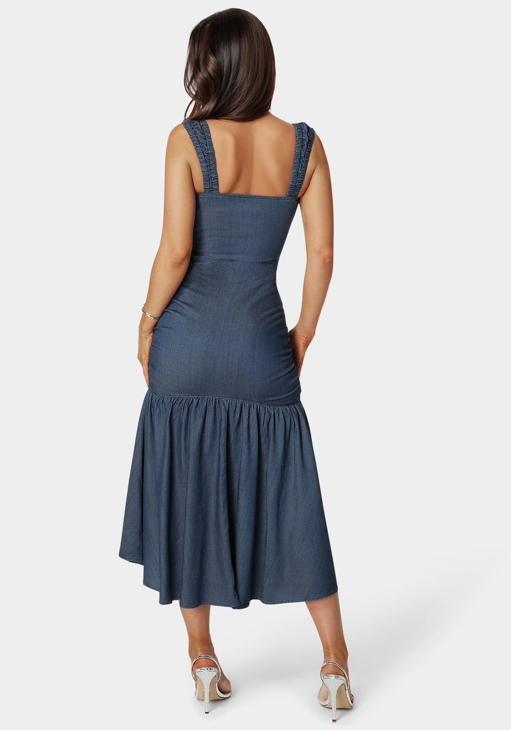 Ruched Denim Dress