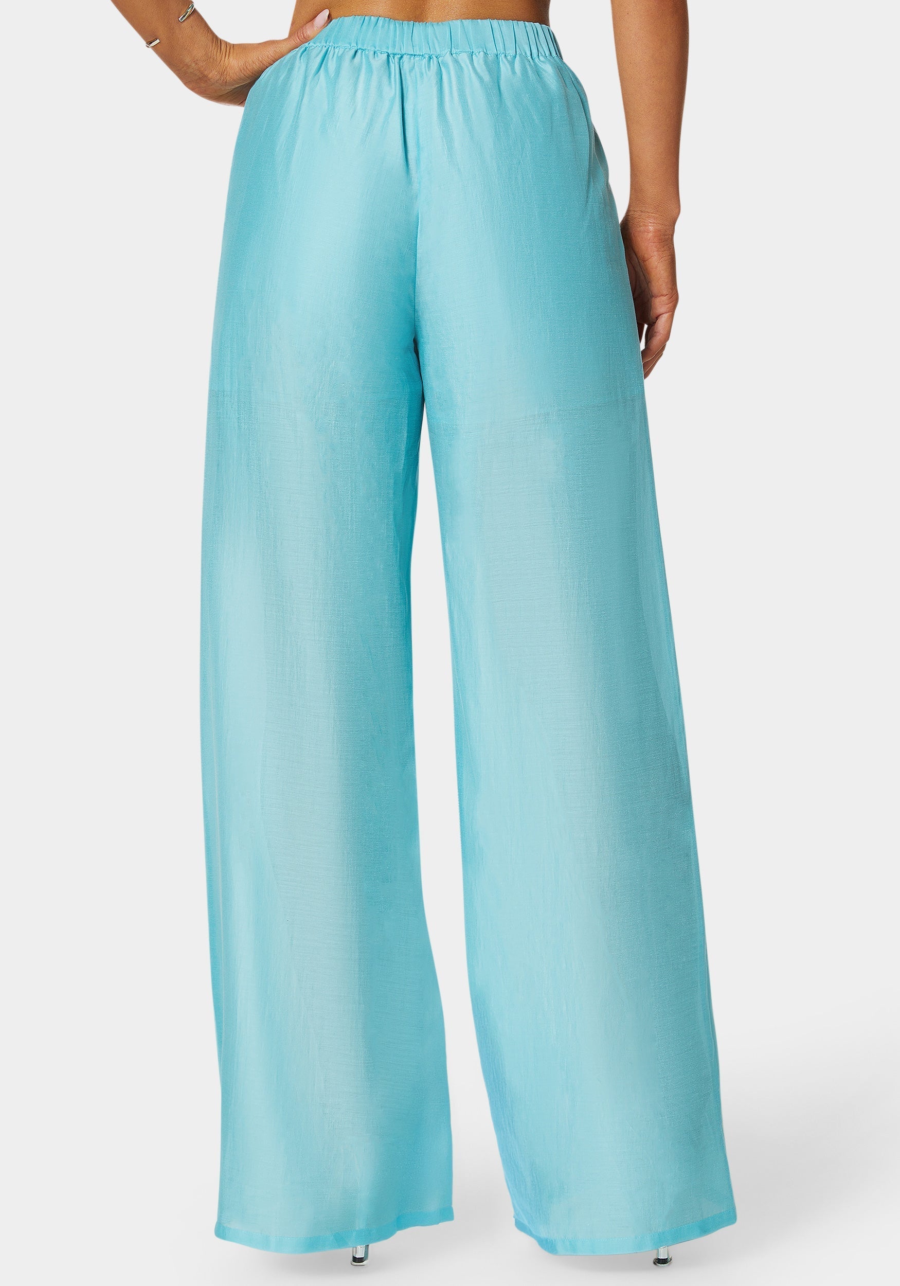 High Waist Palazzo Leg Pull On Pant