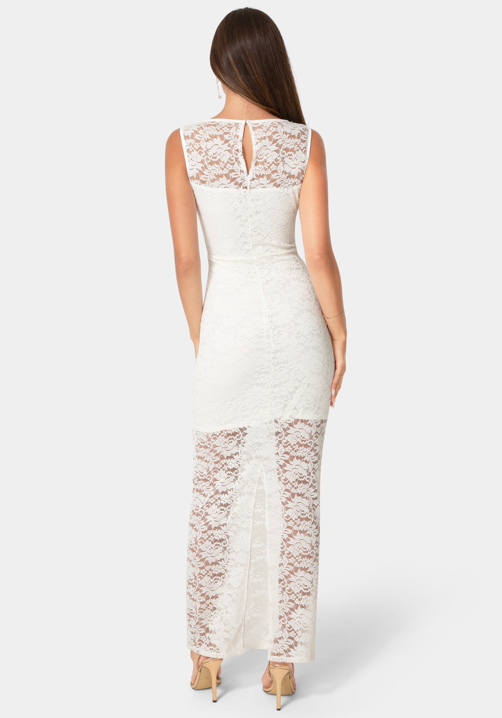 Lace Racer Sleeveless Maxi Dress