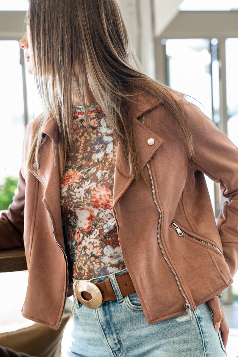 Katie Hammered Oval Buckle Belt Brown