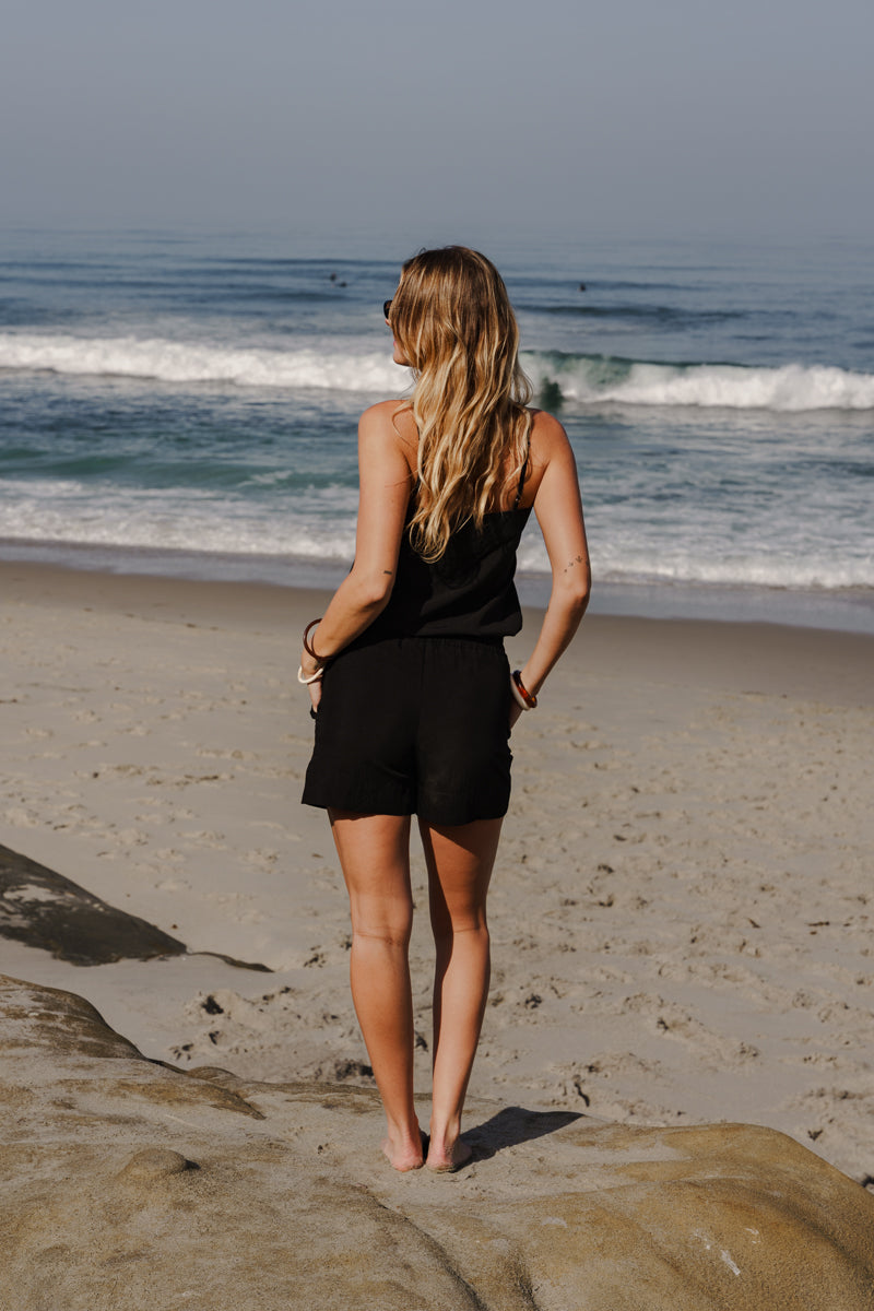 Milani High Waist Satin Shorts Black