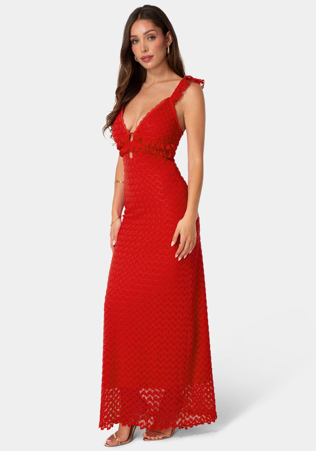 Lace Keyhole Maxi Dress