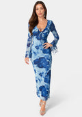 Ruffle Detail Mesh Maxi Dress