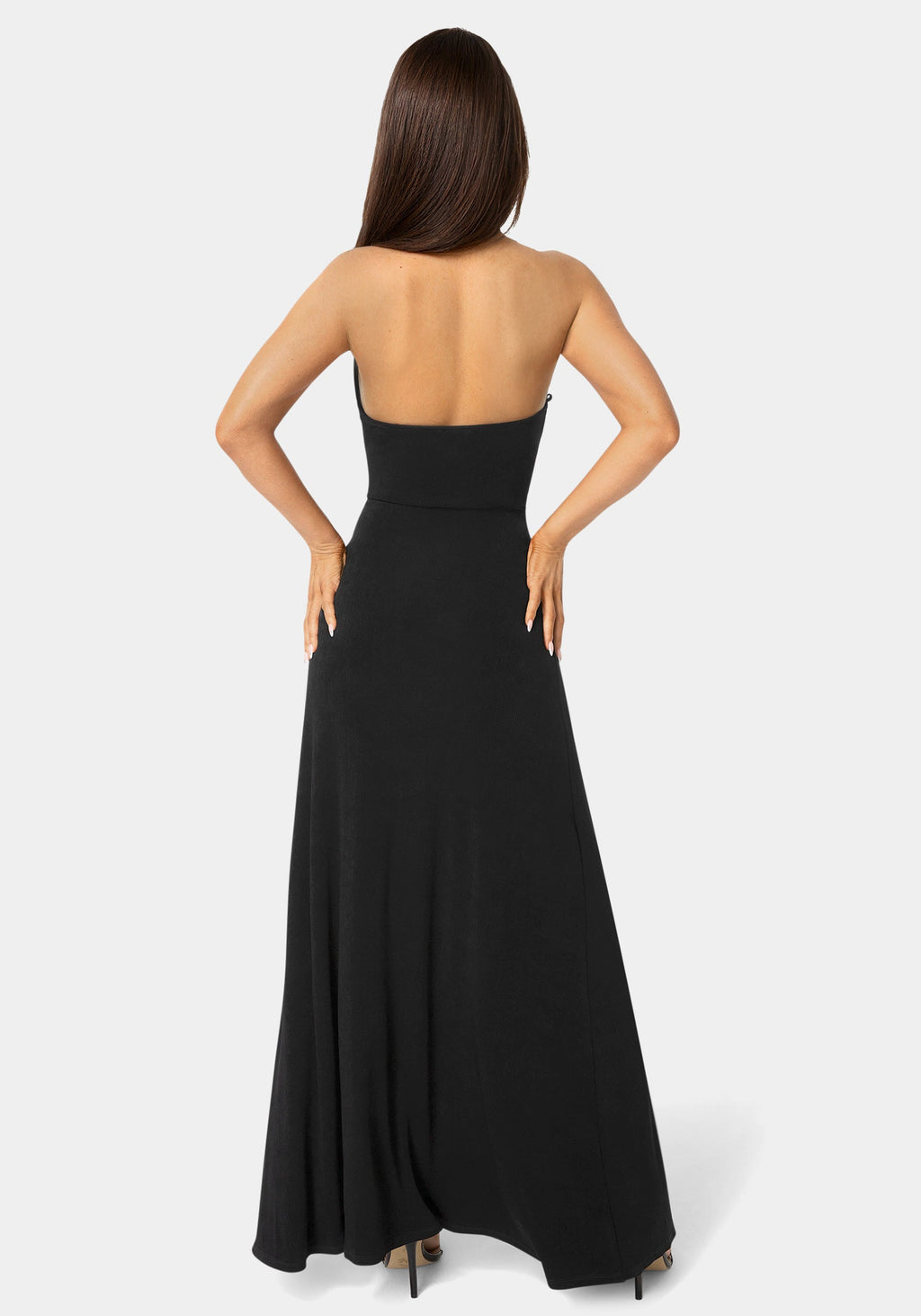 Wrap Front Plunge Neck Maxi Dress