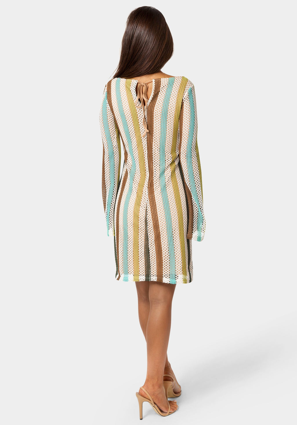 Striple Long Sleeve Slim Dress