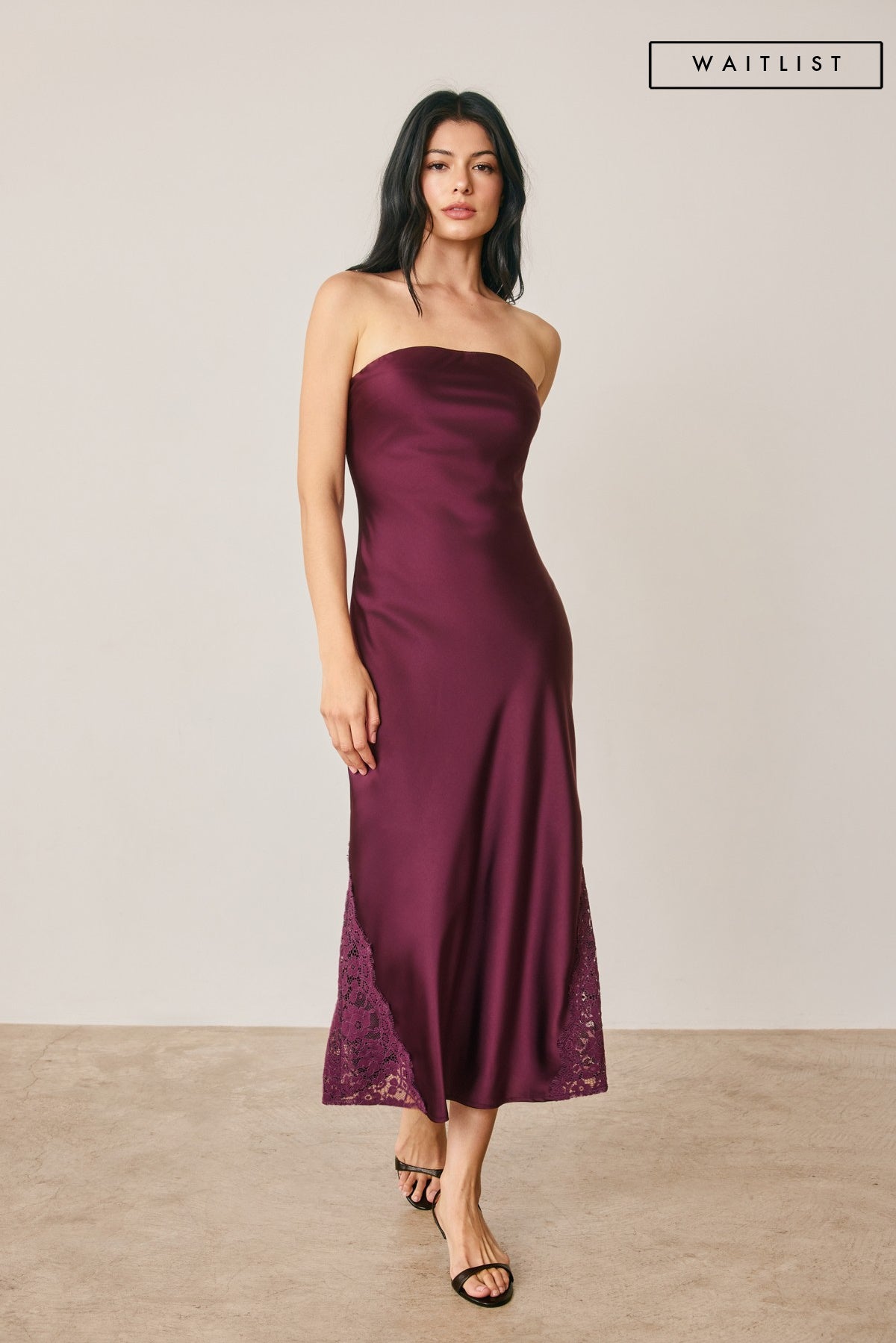 Waitlist 8/15 • Dorian Sleeveless Delicate Lace Midi Dress Burgundy