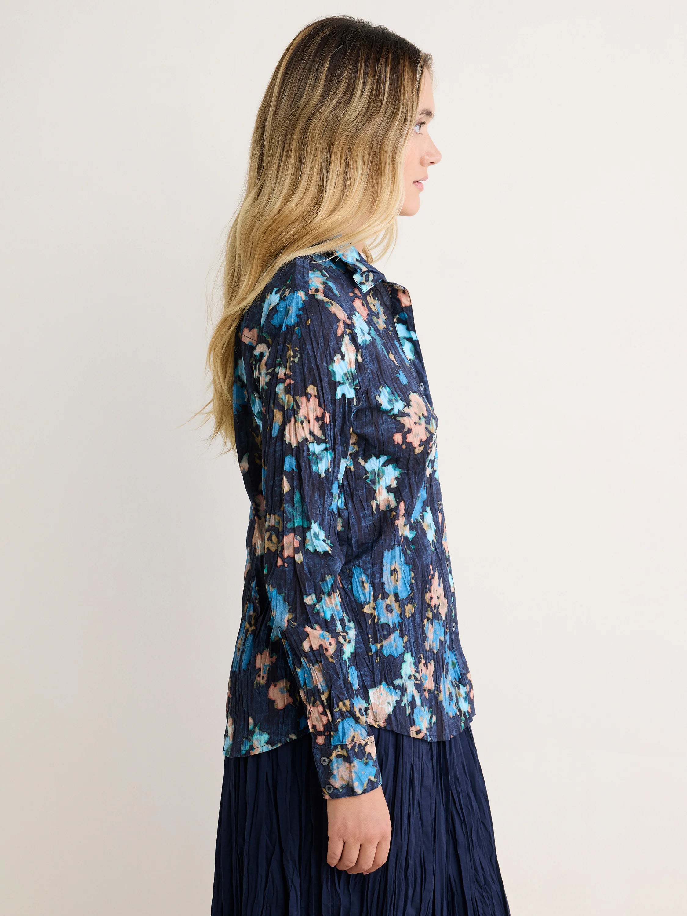 nz by NIC+ZOE Glowy Floral Core Cotton Crinkle Shirt