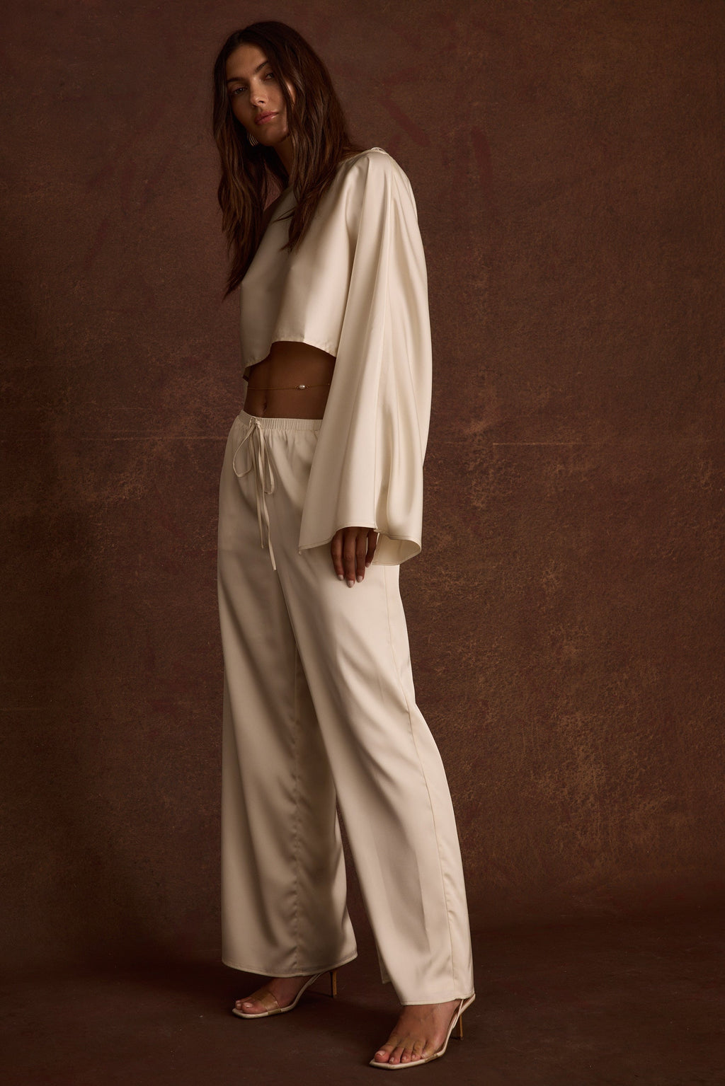 Clear Breeze Cream Satin Top