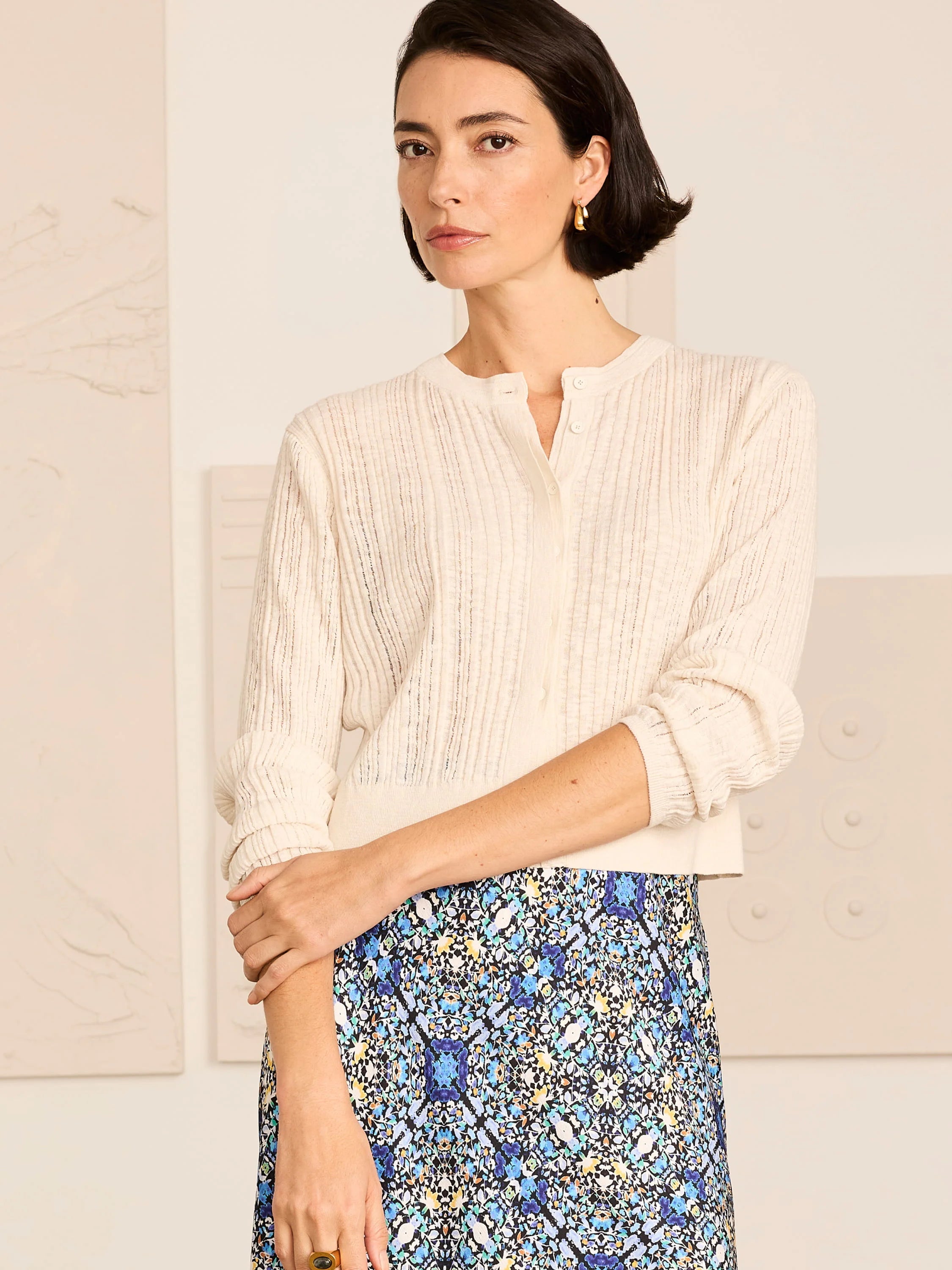 Gold Label Pointelle Stitch Cardigan
