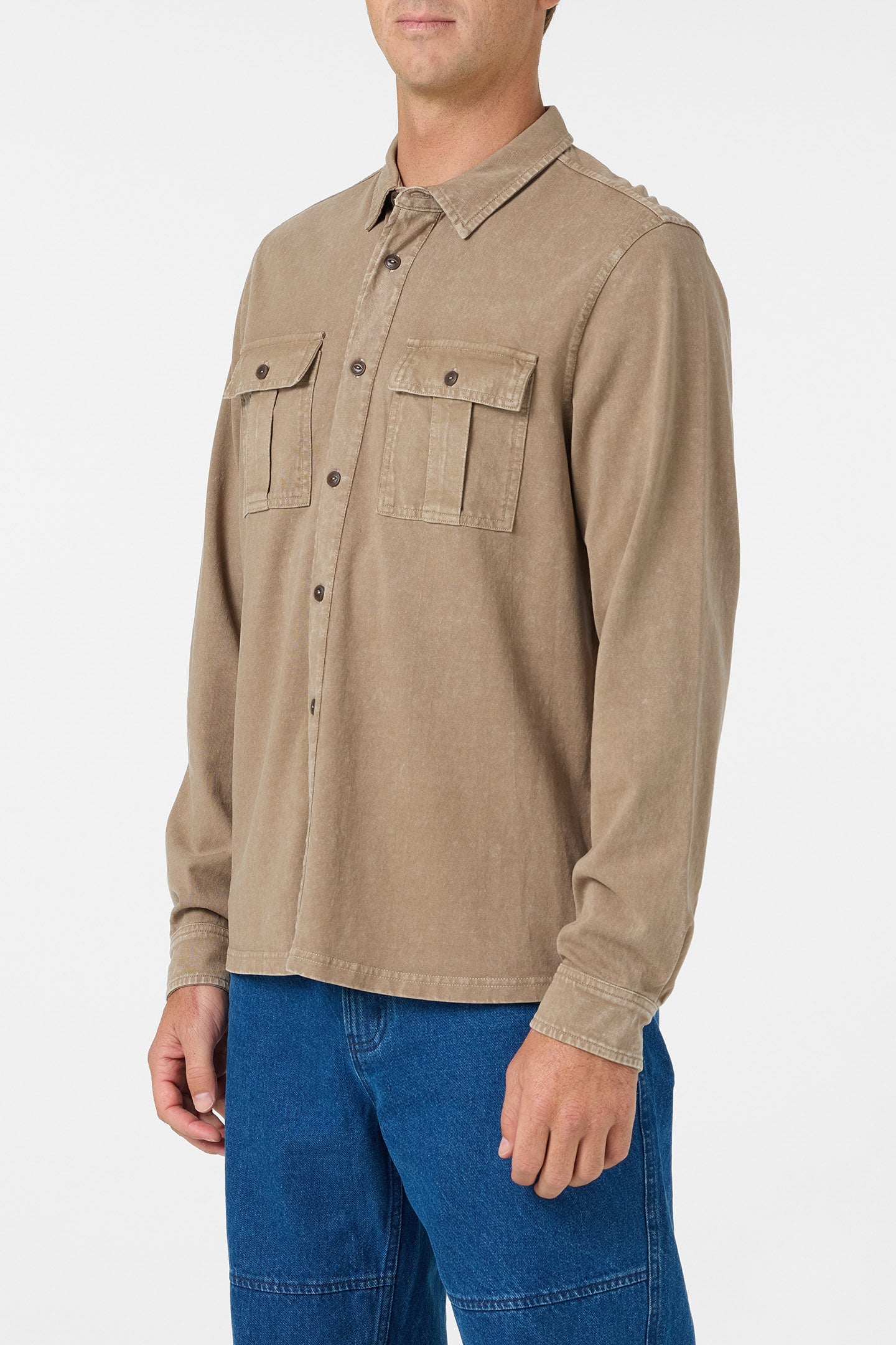 O'Riginals Long Sleeve Button Front Knit Shirt
