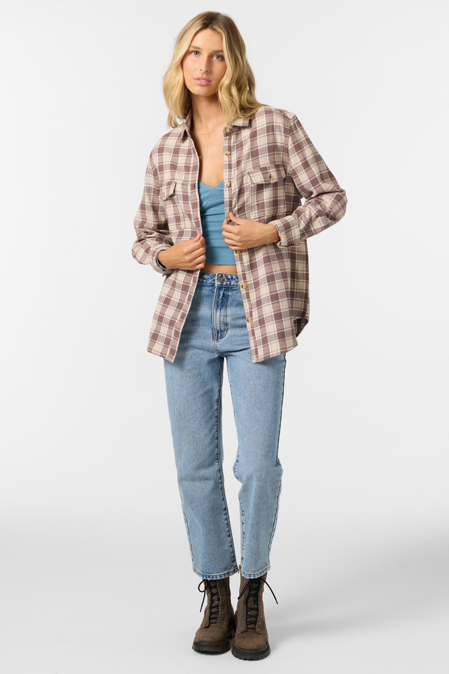 Brooks Flannel Long Sleeve Top
