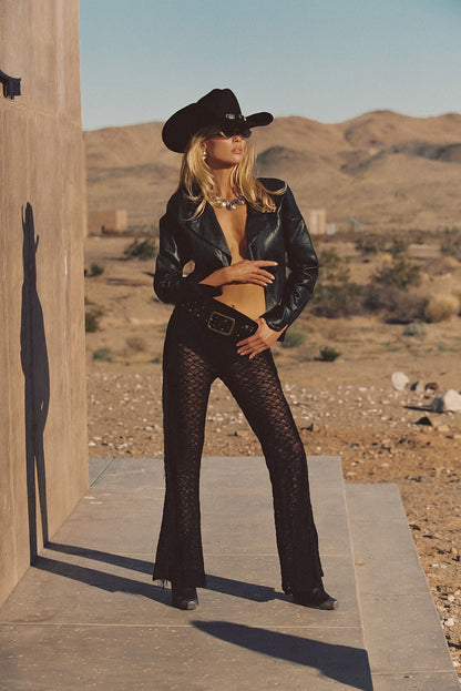 Happy Hour Black Fringe Pant