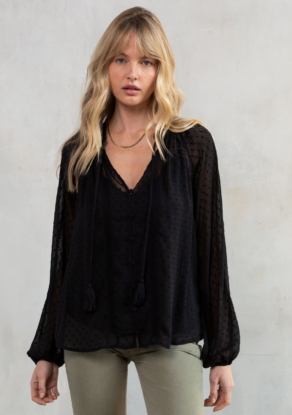 Melanie Chiffon Peasant Top