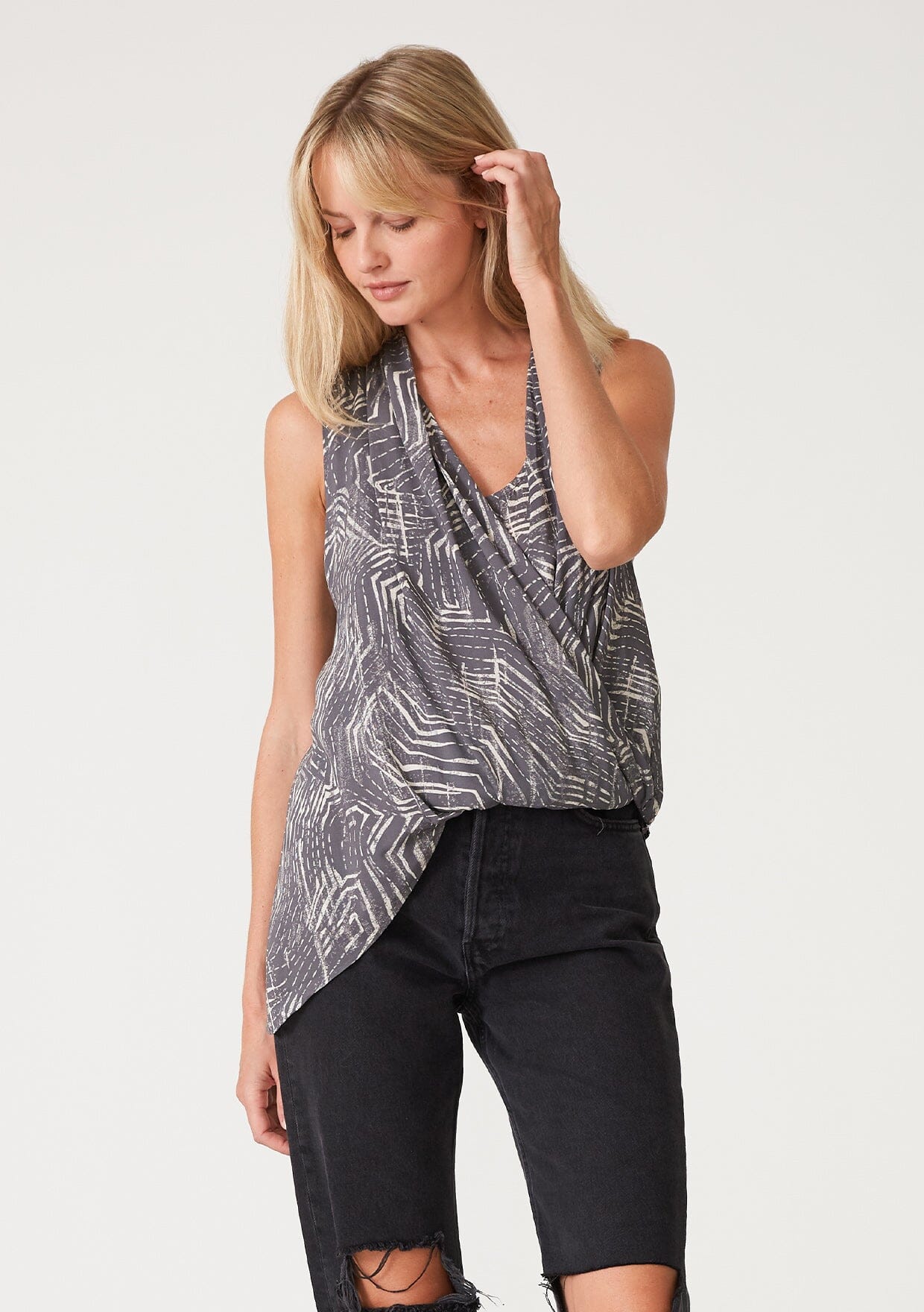 Nova Asymmetric Surplice Top