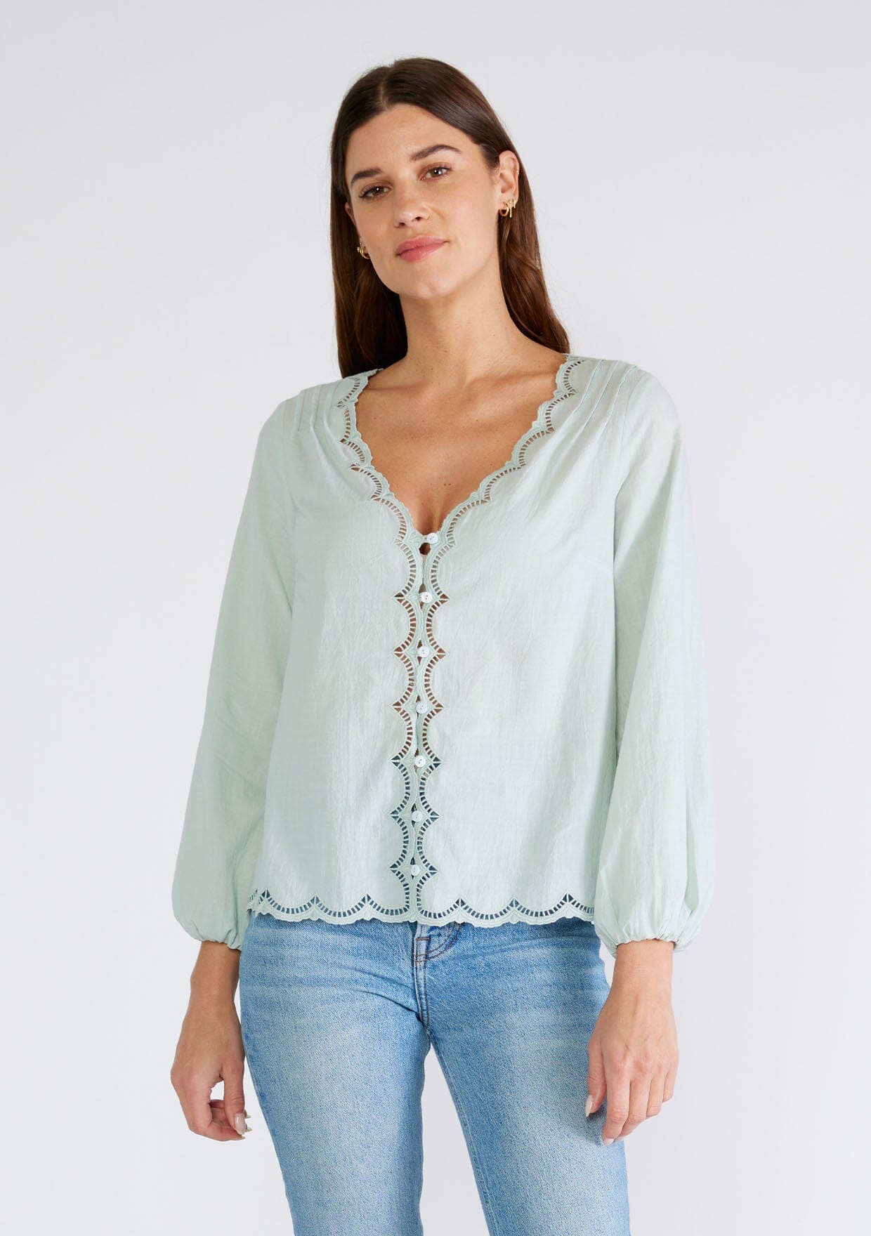 Paola Lace Trim Blouse