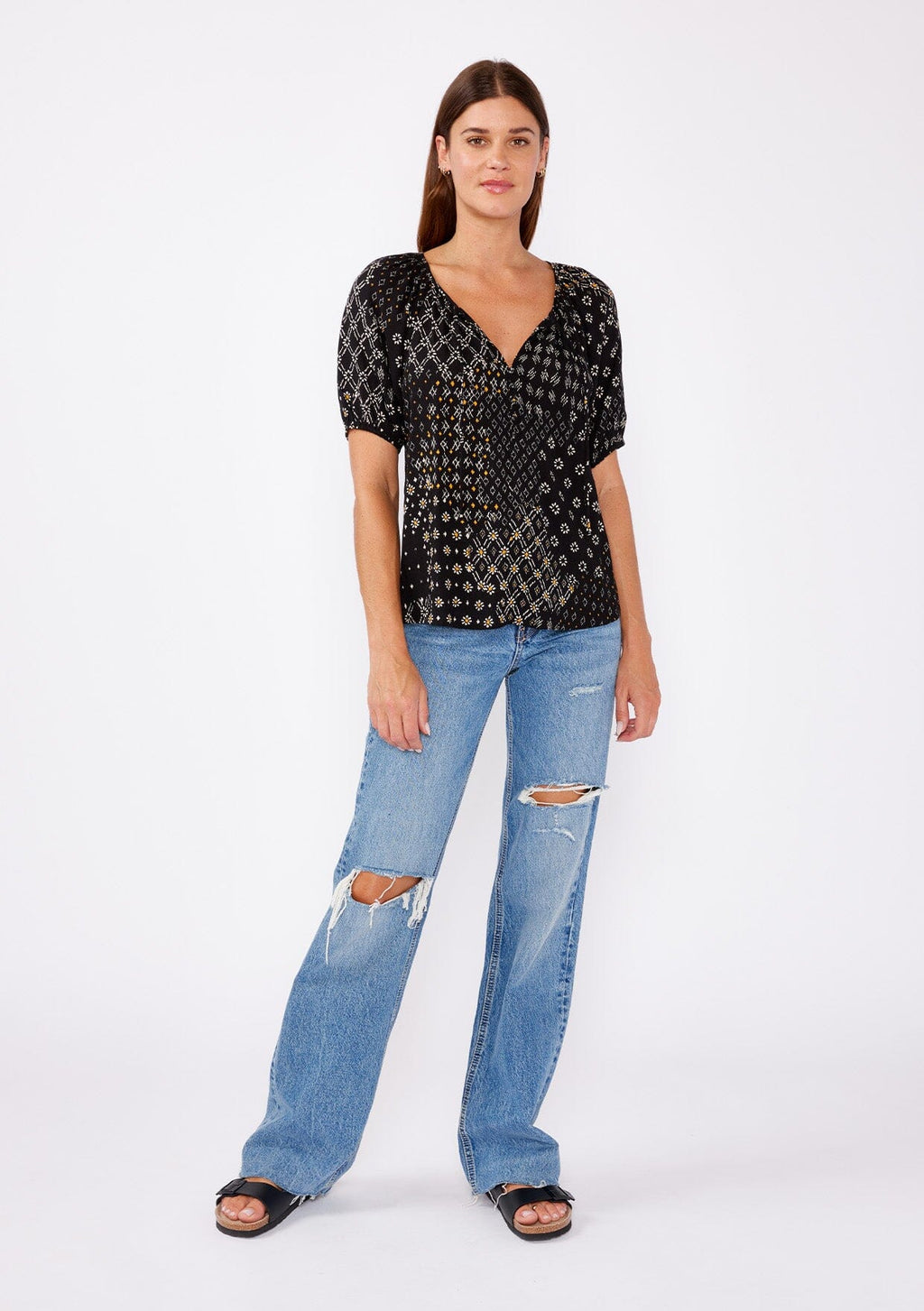 Celestial Garden Puff Sleeve Top