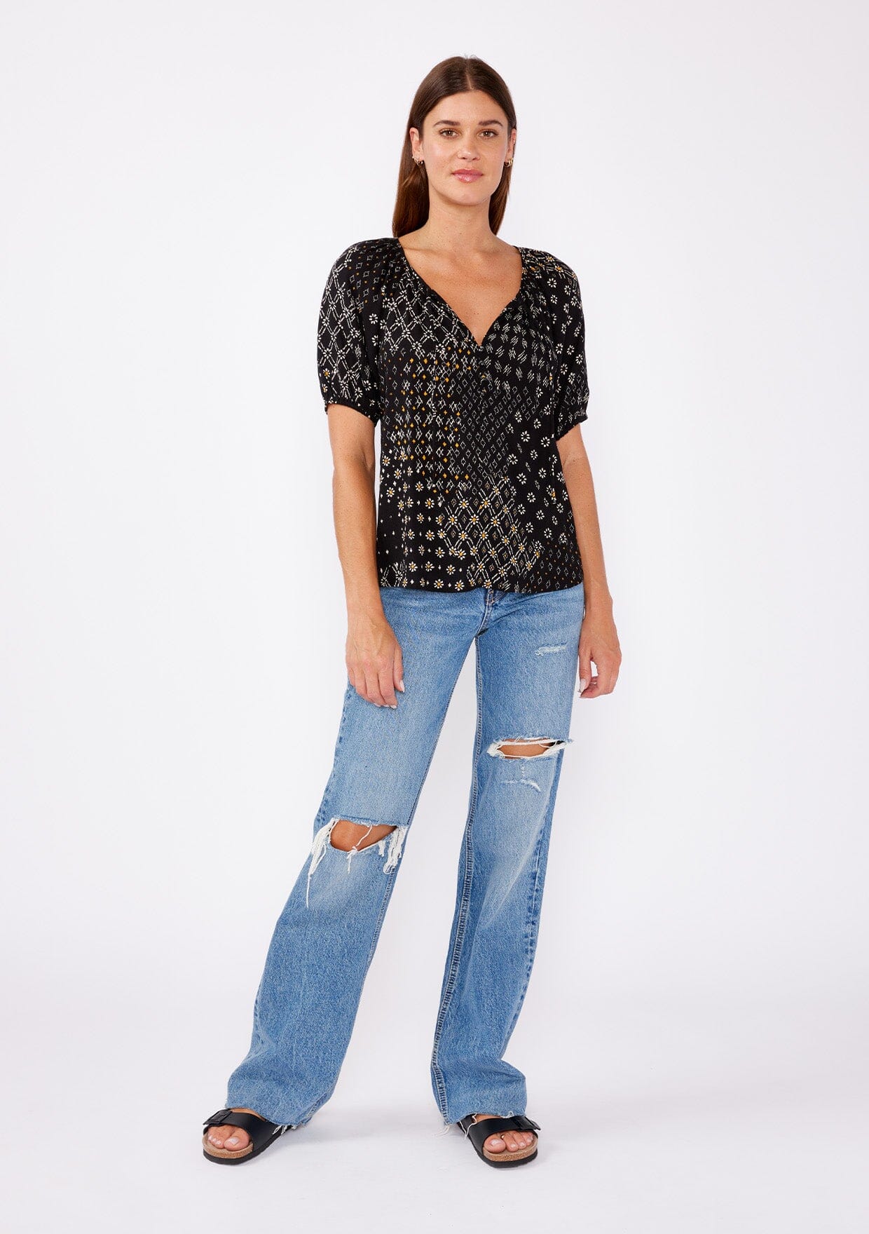 Celestial Garden Puff Sleeve Top