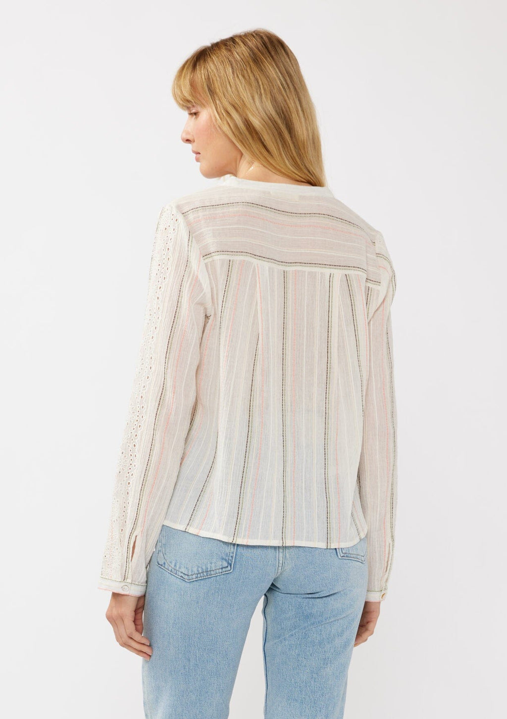 Jessie Striped Tie Front Top