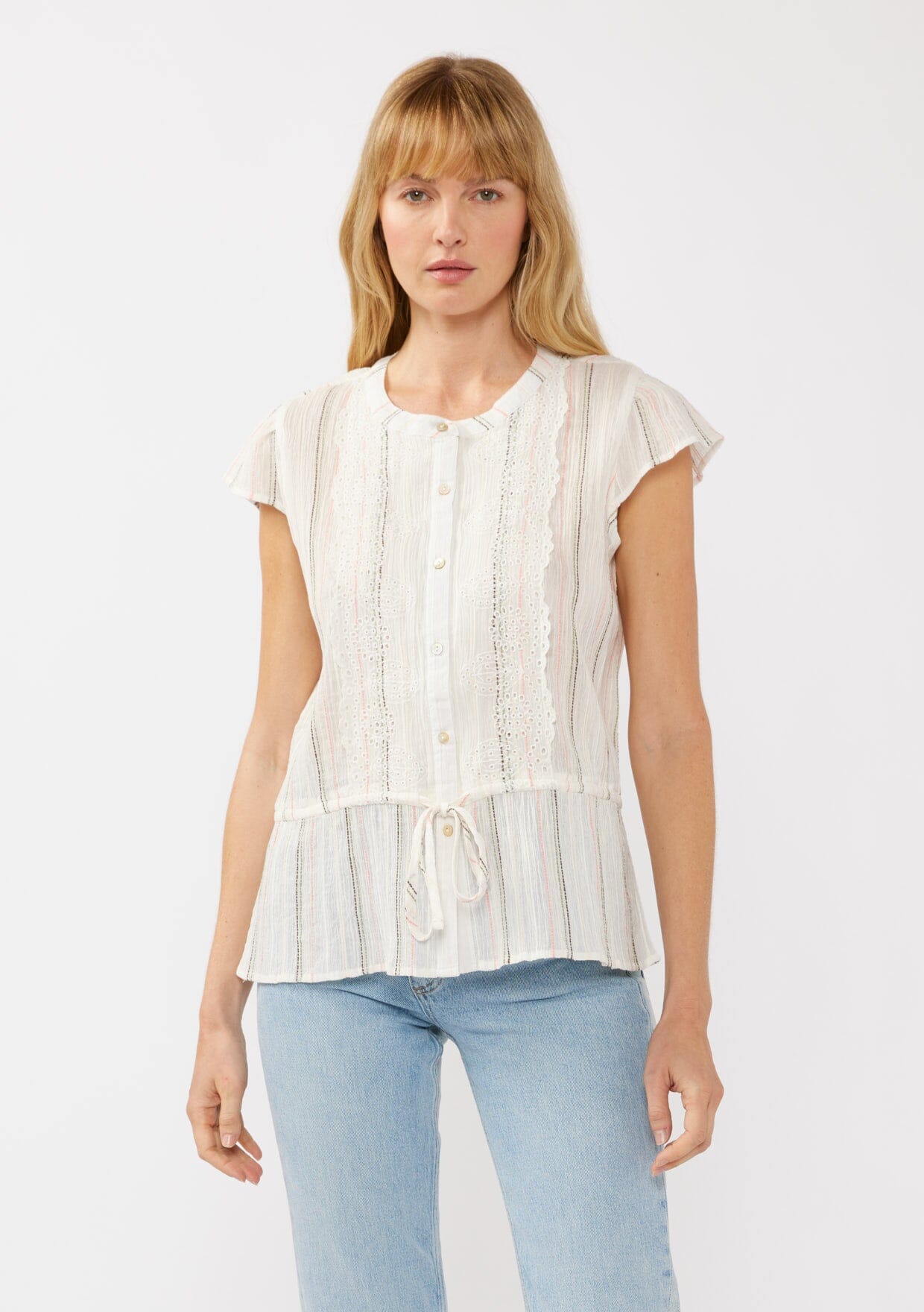 Esme Striped Peplum Top