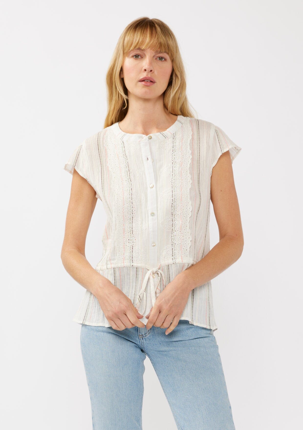 Esme Striped Peplum Top