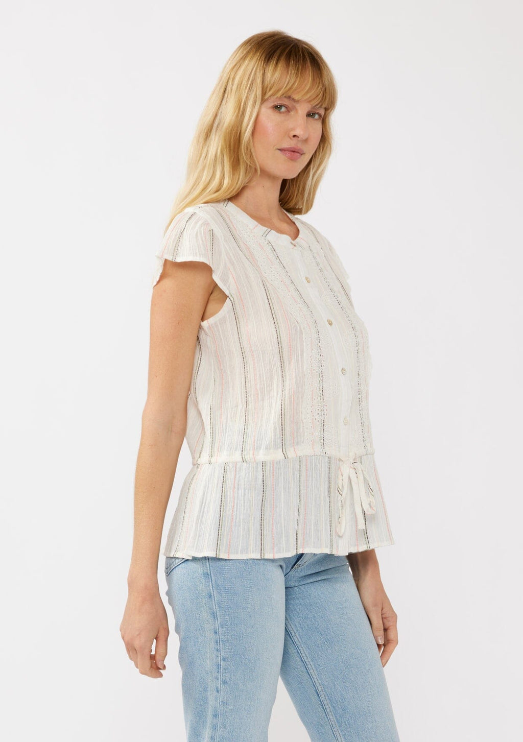 Esme Striped Peplum Top