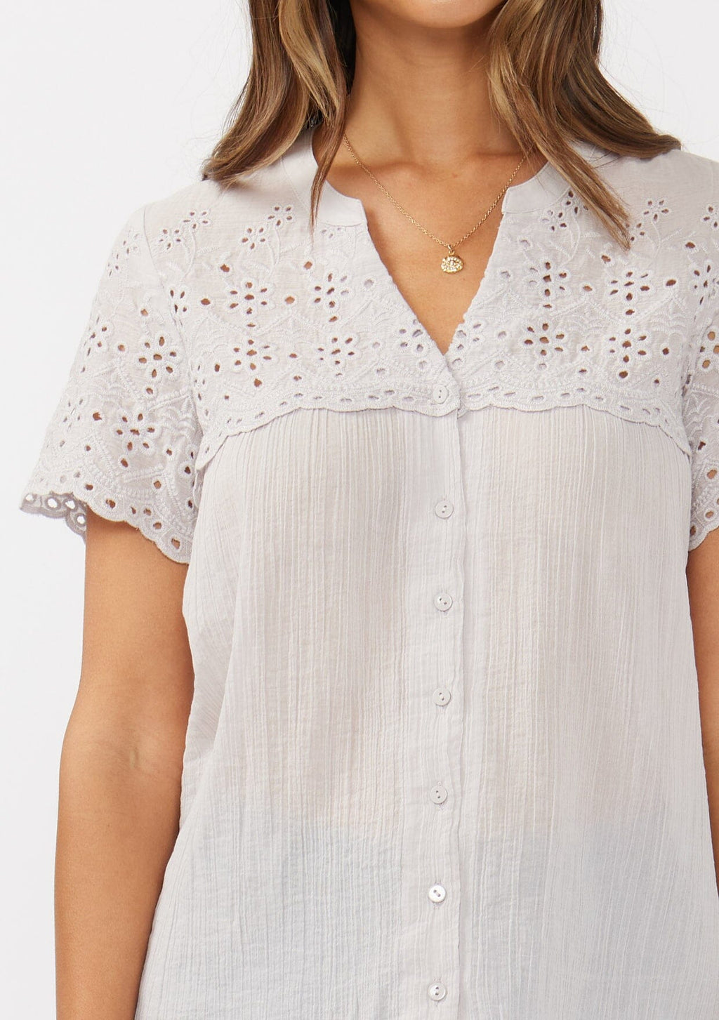 Levana Floral Eyelet Top