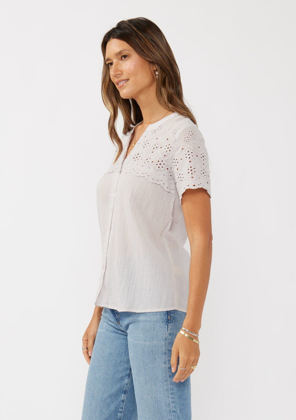 Levana Floral Eyelet Top