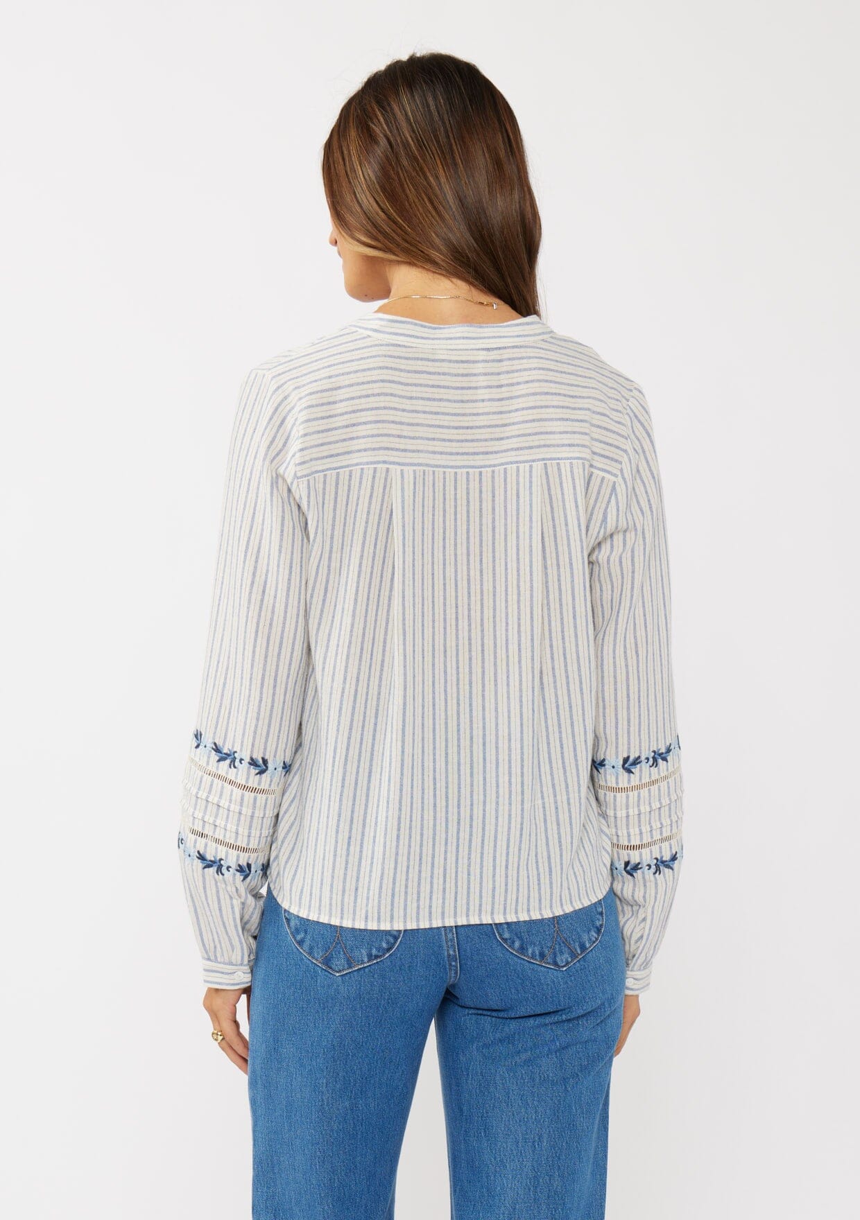 Albany Striped Tie Front Blouse