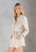 For Keeps Striped Twill Romper