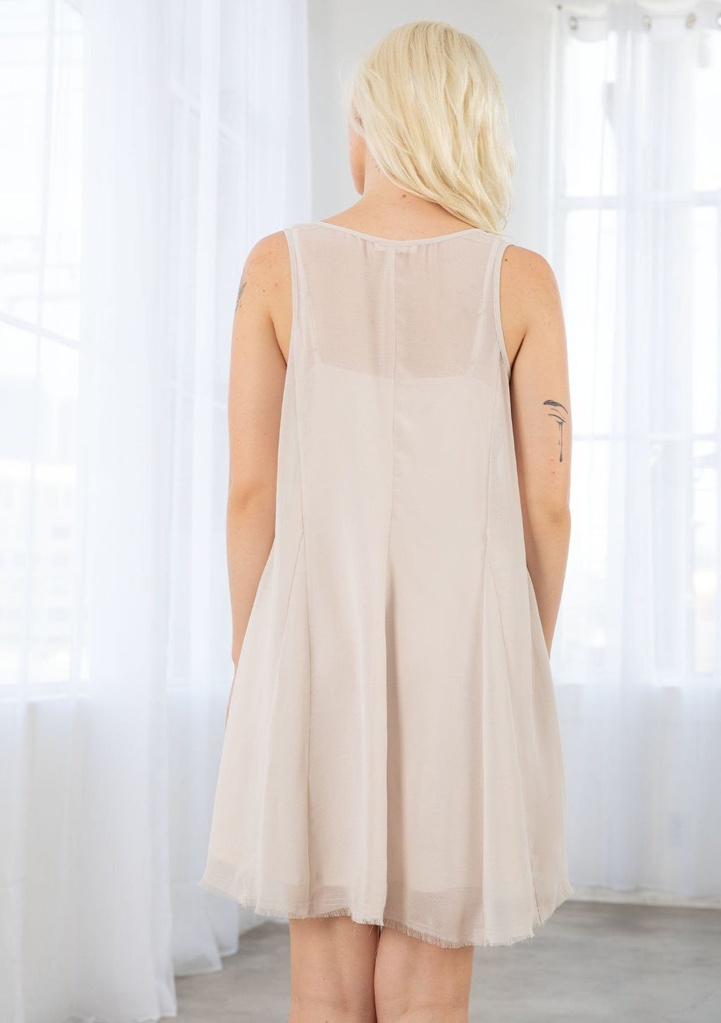 Daze Chiffon Applique Mini Dress